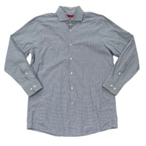 Hugo Boss Blue C-Meli Sharp Fit Long Sleeve Button Down Dress Shirt. HUGO Hugo B